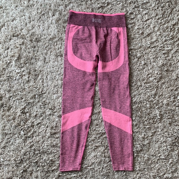 VS PINK Seamless Leggings Pink & Green (2) - Picture 5 of 15